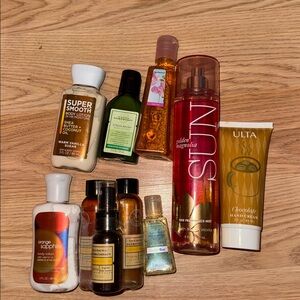 Ulta Beauty & Bath & body Works lotions, and hand sanitizers